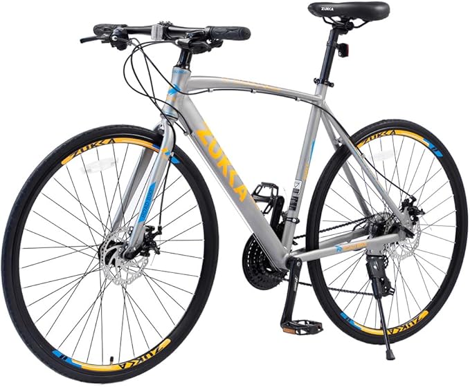 24 Speed Road Bike, 700C Wheel Hybrid Bike with Double Disc Brake and Lightweight Aluminum Alloy Frame, Comfortable City Bicycle for Adult Men Women