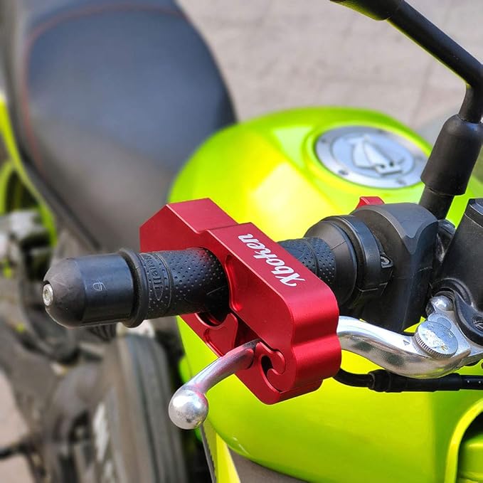 Xboken Motorcycle Lock,Heavy Duty Anti Theft Grip-Lock,Adjustable Security Locks for Throttle & Brake Handlebar,Locks Front Brake & Clutch on Motorcycles Mopeds Motorbikes Scooters ATVs Dirt Bike Red