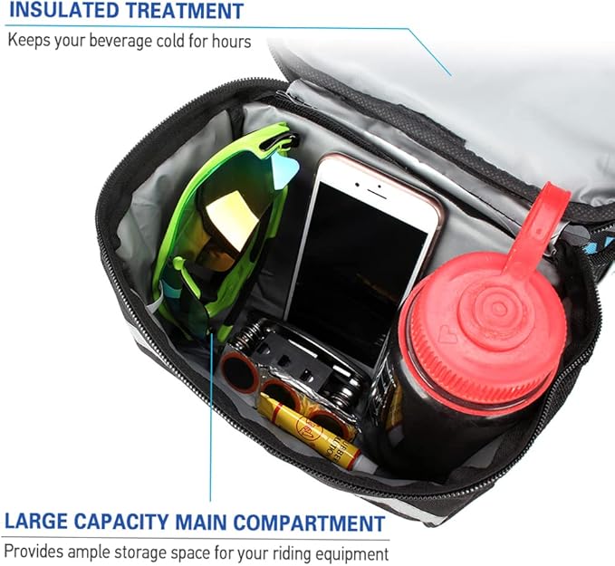 Lixada Bicycle Front Basket Insulated Bag MTB Bike Handlebar Pannier Cooler With Reflective Strip