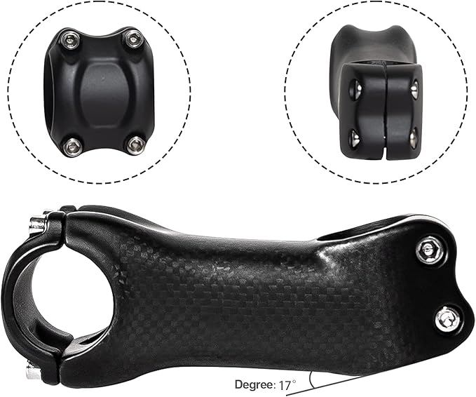 RXL SL Carbon MTB Stem, Mountain Bike Stem 31.8, Road Bike Stem 6 17 Degree 70mm 80mm 90mm 100mm 110mm 120mm 130mm Fixie Handlebar Stems for Downhill Enduro XC