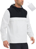 baleaf Men's Rain Jacket Water Resistant Hiking Windbreaker Packable Running Golf Gear Hood Raincoat Reflective