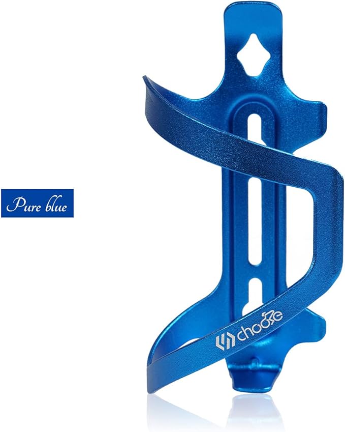 Chooee Bike Water Bottle Holder Aluminum, Bicycle Water Bottle Cage for Road Bikes Mountain Bikes Blue 2-Pack
