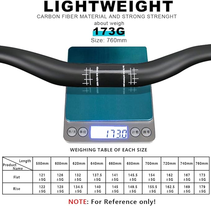 Carbon Handlebars, Mountain Bike Handlebars, Riser Bars 31.8mm 3K Matt Glossy 680mm 700mm 720mm 740mm 760mm MTB Handlebars for Mountain Bikes,Road Bike