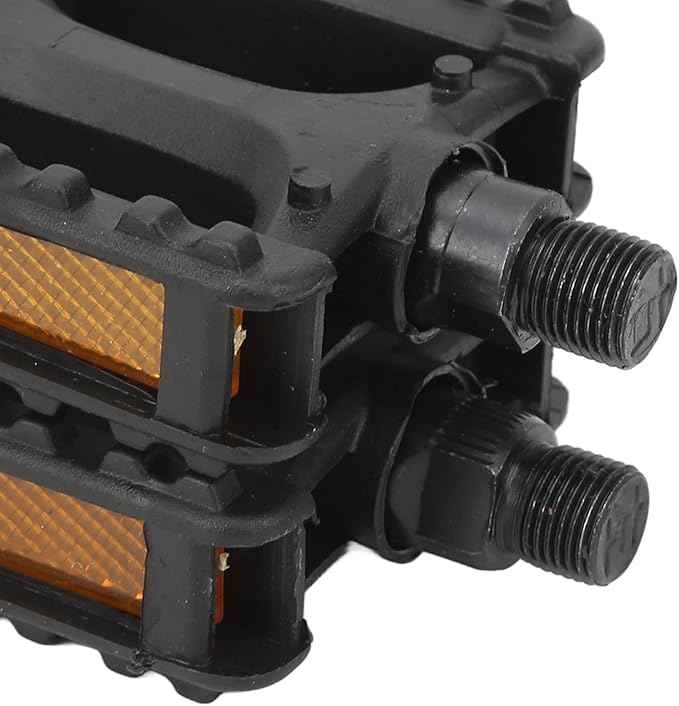 2Pcs Mountain Bike Pedals Replacement, Robust Non Slip Plastic Foot Pedals with Reflective Stripe, Commuter Bike Pedals, Bicycle Pedals for Safety and Enhanced Performance, Road Bike Pedals