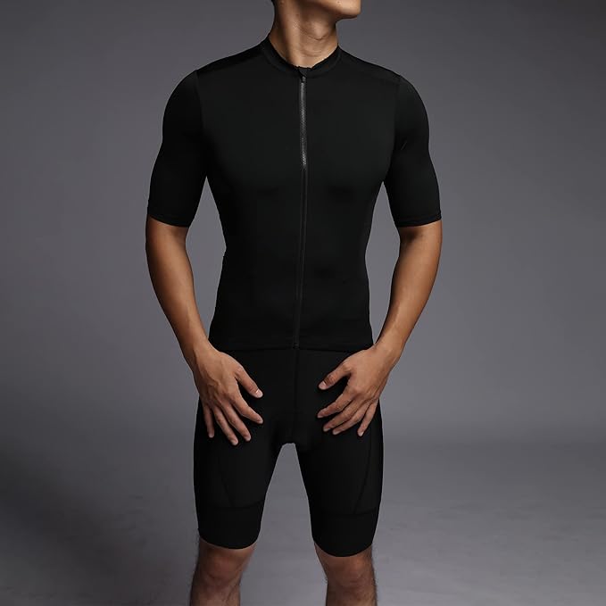 Men's Cycling Jersey Zipper Pocket Short Sleeve Lightweight Aero Race Fit Bike Jersey, UPF 50+ Biking Cycling Shirt