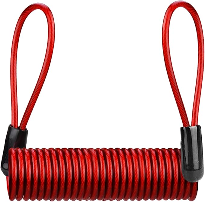 Motorcycle Disc Lock Spring Reminder,Motorcycle Reminder Cable Disc Lock Cable Anti-Theft Spring Wire Rope Motorcycle Bike Scooter Disc Lock Security Cable