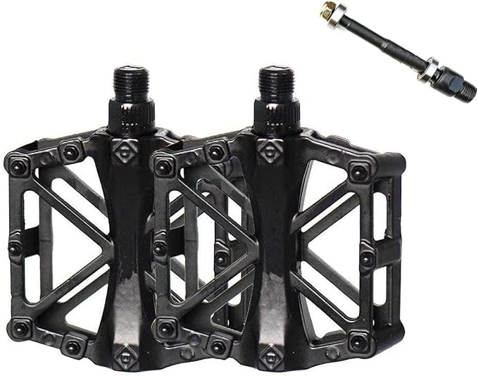 Free-fly Bicycle Pedal - Aluminum Bearing Bike Pedals with 16 Anti-Skid Pins - Lightweight Platform Pedals - Universal 9/16" Bike Pedal for Mountain BMX MTB Road Bike