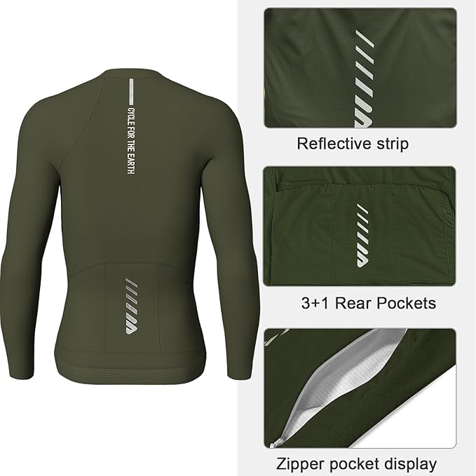 Lo.gas Cycling Jersey Men Short Sleeve, Road Bike Jerseys Full Zipper with Pockets, Bicycle Clothing Breathable Quick Dry