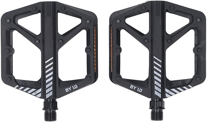 Cycle Pedal Nylon Fiber Enlarged Anti Slip Flat Platform Pedal for Road Mountain Cycle Lightweight Robust Durable Universal Fit 1 Pair (Black)