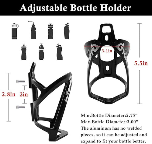 2-Pack Bike Water Bottle Cage Bicycle Water Bottle Holder Lightweight & Strong Bicyle Mount for Road & Mountain Bikes with Screws Spanner