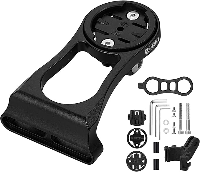 corki Bike Out Front Combo Computer Mount Adapter for Garmin Edge 130 200 500 510 520 810 820 1000 1030 (Simple Rainbow) Compatible with GM Wahoo Bryton Cateye Bike Mount