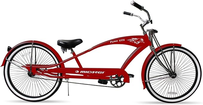 MICARGI 24/26 Inch Adult Cruiser Bicycle Hybrid Bike 1/7 Speeds Commuter Bike for Women, Men, Seniors,Step-Through or Step-Over Bike Steel Frame Multi Colors Style