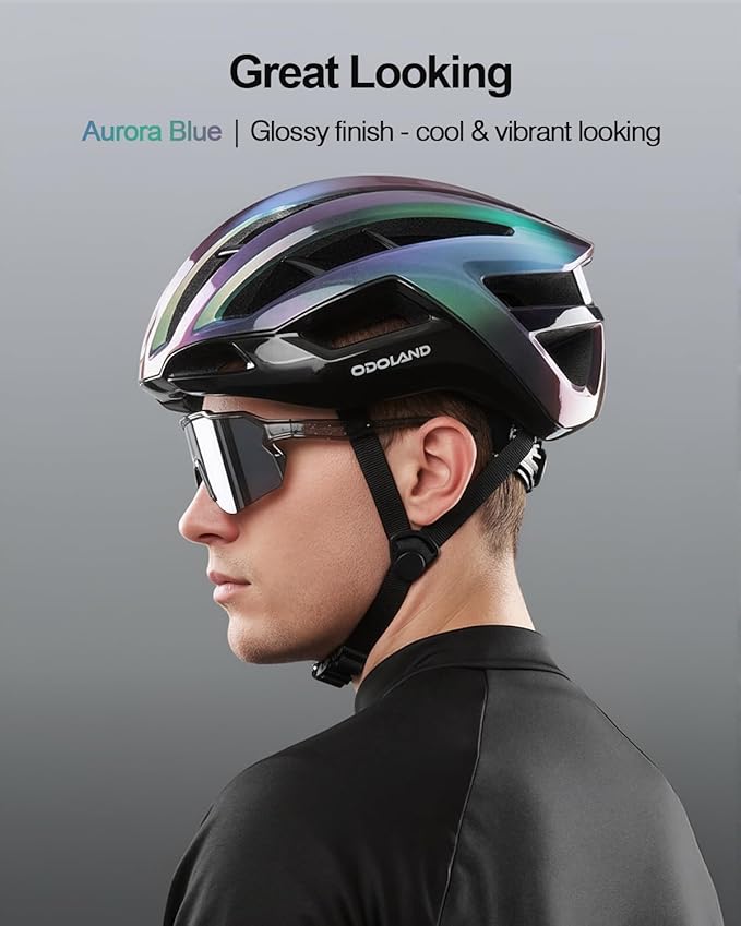 Odoland Adult Bike Helmet - Super Ventilation & Impact-Resistant Frame, Adjustable Dial System Lightweight Bicycle Helmet for Mountain, Commuting, Road Cycling