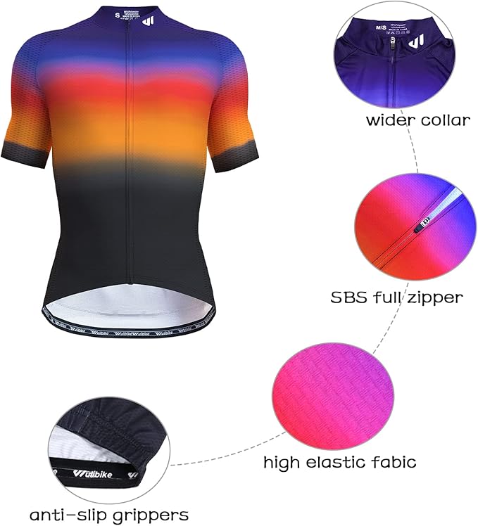 Lo.gas Cycling Jersey Men Short/Long Sleeve Bike Biking Shirts Full Zip with Pockets Road Bicycle Clothes