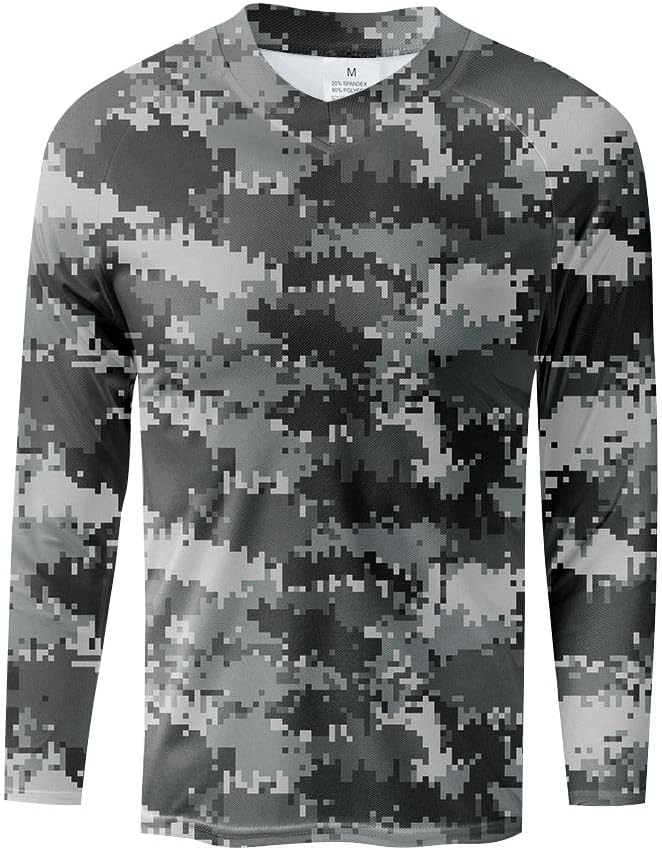Men's MTB Shirt Long Sleeve Off-Road Motocross Cycling Jersey Mountain Bike Shirts Quick-Dry Moisture Wicking