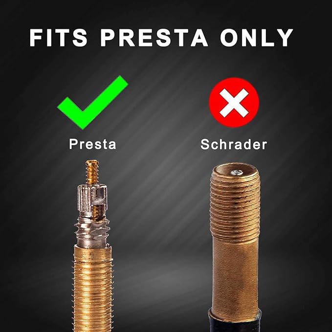 Aluminum Presta Valve Stem Caps – Black Tire Air Dust Covers for Bike (4 Pack) – Fit French Valves on Road, MTB, Hybrid, Racing, Fitness, Folding & Fat Bikes