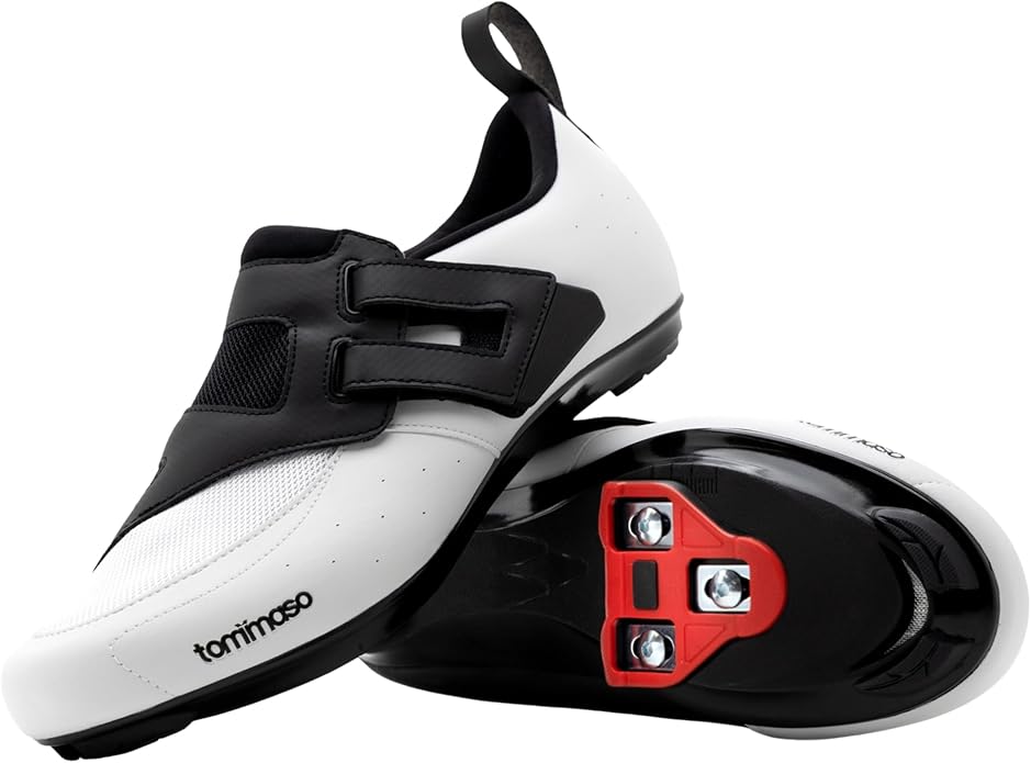 Tommaso Veloce II Cycling Shoes - Ride in Style - Peloton Shoes Triathlon Road Bike Indoor Cycling Men Women Compatible with Look Delta SPD SPD-SL Cleats White Black