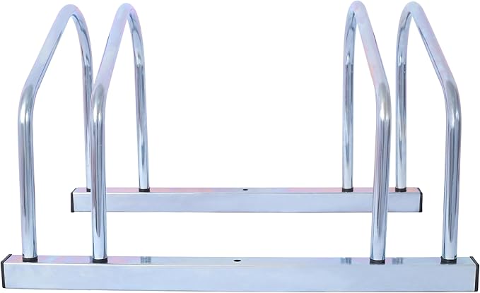 ZeHuoGe Bikes Floor Stand, Bike Parking Rack Garage Bike Storage Stand Indoor/Outdoor 22-28" Wheel Stand, Max Tire Width 2.15" (Silver, 2 Bikes)