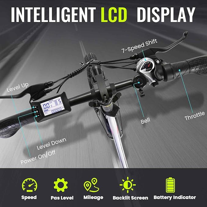 Vivi MT20UL Foldable Electric Bike 20" x3.0 Fat Tire Electric Bike with 48V 499.2WH Removable Battery, Peak 1000W, Up to 50 Miles EBike, 7-Speed, 21.7MPH, Cruise Control, SGS Certified to UL2849