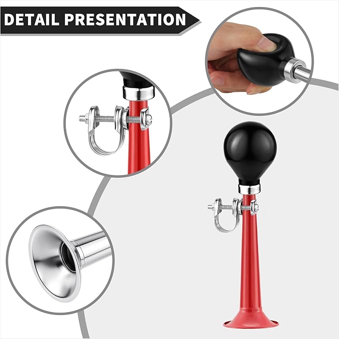 Bike Horn for Adults Classic Horn Metal Squeeze Clown Horn, Fits All Bicycle Handle Bar, Loud Sounds