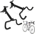 PSLER 2pcs Bike Wall Mount Hanger - Wall Mount Handbar, Adjustable & Extendable Horizontal Bike Rack Holder for Mountain/Road/Hybrid Bikes, Space Saving Garage Storage Hook, Easy Install
