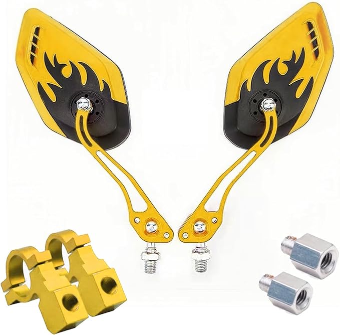 Bicycle Mirrors for Handlebars 2 Pack, Bike Mirrors for Electric Bike,Enhance Safety with Bicycle Mirrors Handlebar Mount,Ideal Bike Mirrors for Handlebars(Yellow)