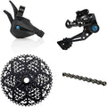 Box Three Prime 9 Multi Shift Non E-Bike and Single Shift E-Bike Cycling Groupset 9 Speed 1x Drivetrain Shifter, Rear Derailleur, Freehub Bike Cassette, Chain | Box Components