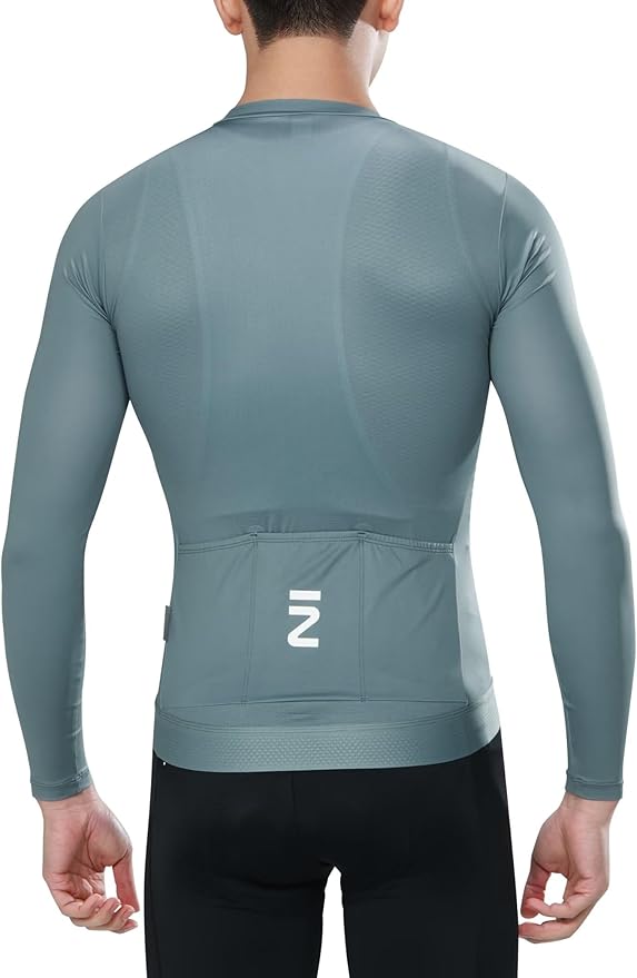 INBIKE Cycling Jersey Men, Long Sleeves Quick Dry Bike Shorts with Pockets, Moisture Wicking Bicycle Tops for Road Biking MTB