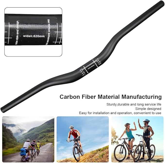 Carbon Handlebars, Mountain Bike Handlebars, Riser Bars 31.8mm 3K Matt Glossy 680mm 700mm 720mm 740mm 760mm MTB Handlebars for Mountain Bikes,Road Bike