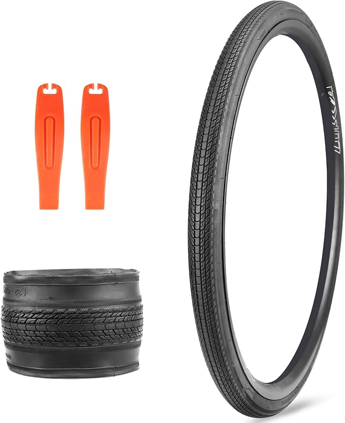 MEGHNA 700C Road Bike Tire Foldable 700 x 28C/32C Tire for Road Racing 28-622mm/32-622mm Fast Rolling Tire Replacement for Road Bicycle Hybrid Bike Commuter Bike