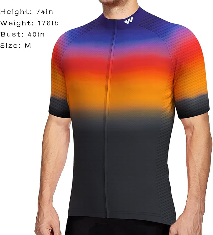 Lo.gas Cycling Jersey Men Short/Long Sleeve Bike Biking Shirts Full Zip with Pockets Road Bicycle Clothes