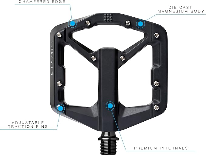 Crankbrothers Stamp Flat MTB Pedals - Size-Specific, Lightweight, Versatile, Durable Bike Pedals
