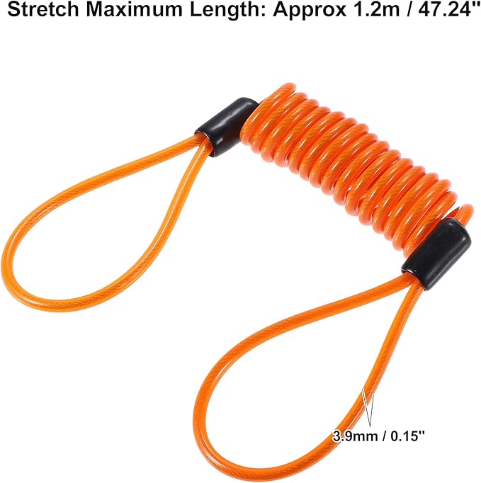 X AUTOHAUX Disk Brake Lock Motorcycle Alarm Disc Lock Security Reminder Cable Tool for Scooter Motorcycle Bike Brake Disc Orange