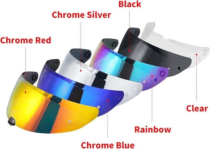 Hj-31 Motorcycle Helmet Visor,Shield Replacement Visor for i10 /i70,Motorcycle Visors,Motorcycle Helmet Visor Accessories (Rainbow)