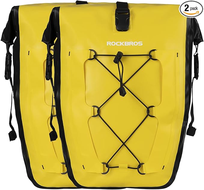 ROCKBROS Bike Panniers Waterproof Bike Rear Rack Bag Max 30L Large Capacity Bike Rear Panniers for Cycling Traveling Commuting 2 Pack