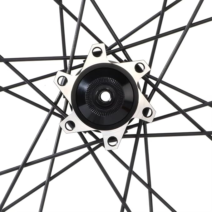 20in Carbon Fibre Folding Bike Wheelset, Quick Release BMX Bicycle Wheel Rim 24H 100/135mm, Marble Pattern Rims