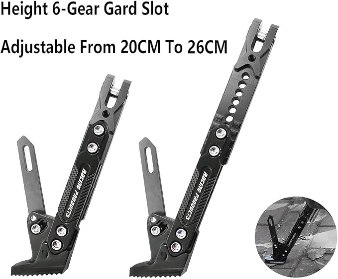 Universal Motorcycle Kickstand Adjustable Foot Side Support Parking Kickstand for Electric Motorbike Parking Foot Side Support Stand (Grey)