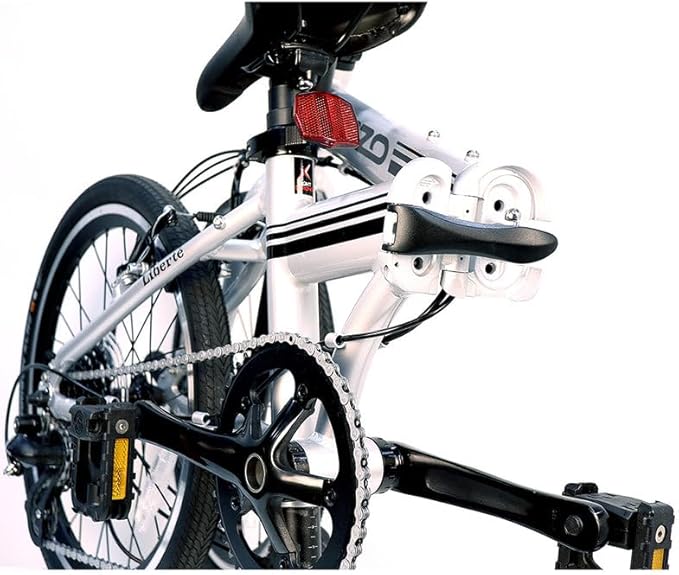 ZiZZO Liberte Plus 23 lb Lightweight Aluminum Alloy 20-Inch 8-Speed Folding Bicycle with Quick Release Wheels