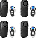 Motorbike Anti-Theft Alarm with Remote Control, Bike Alarm, Motorcycle Alarm, Bicycle Alarms with Remote, Bike Accessories Bicycle Security IP65 Waterproof, 113dB Super Loud, 4Pack
