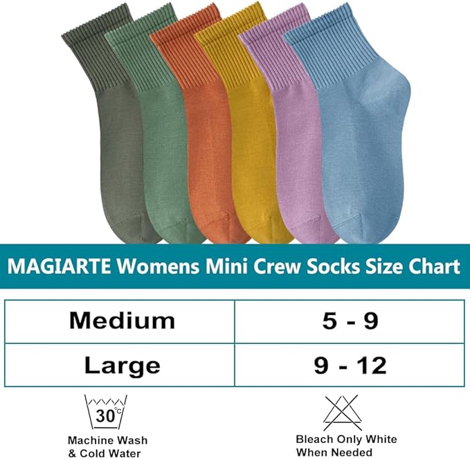 MAGIARTE Womens Mini Crew Ankle Socks Athletic Casual Cotton Socks for Women