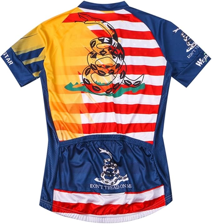 Weimostar Men's USA Cycling Jersey Short Sleeve Biking Shirts Breathable with Pockets