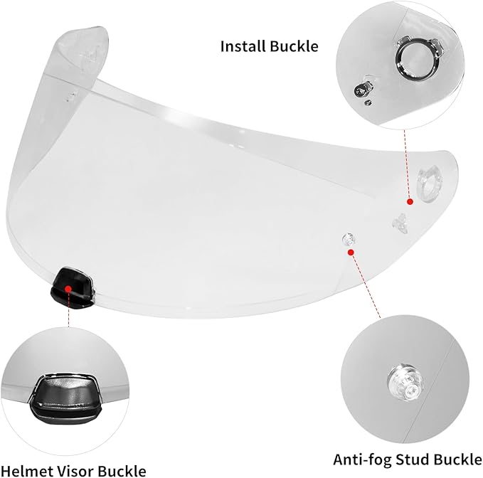 HJ-31 Shield Replacement, HJ-31 Visor Face Shield Compatible With I10/I70 Motorcycle Helmet Visor Accessories (Clear)