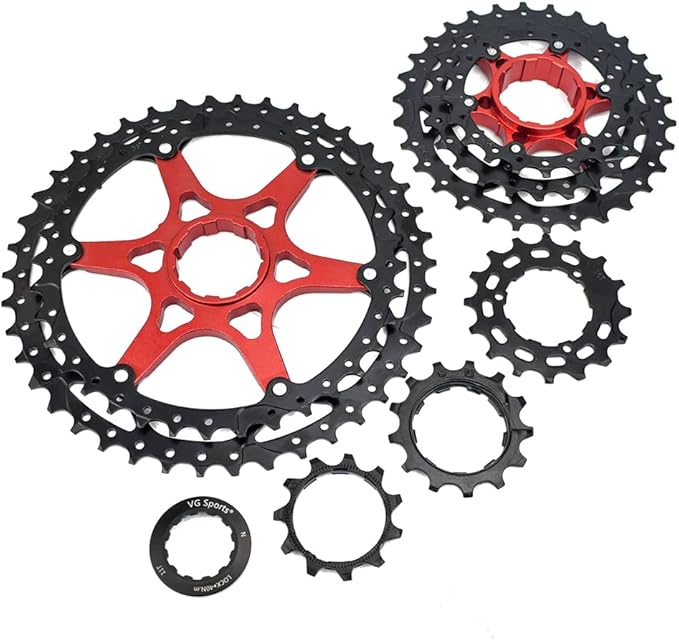VG SPORTS 8/9/10/11/12 Speed Ultra-Light Bike Cassette for Mountain Bike 11-40T/11-42T/11-46T/11-50T/11-52T MTB Cassette Lightweight Aluminum Bracket Cassette