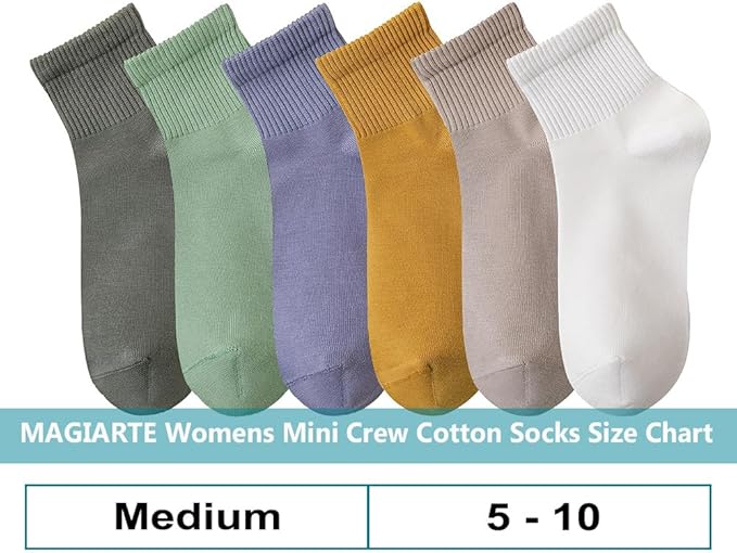 MAGIARTE Womens Mini Crew Ankle Socks Athletic Casual Cotton Socks for Women
