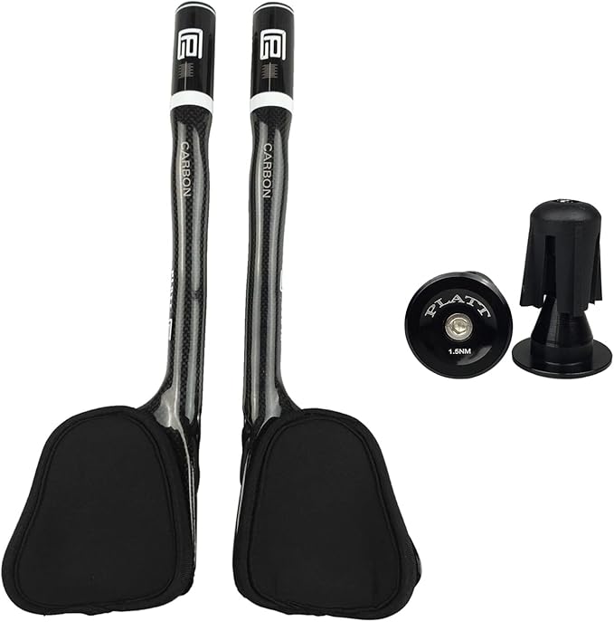 PLATT Carbon TT Handlebar Bicycle Aero Bars Tri Bars Cycling Rest Handlebar for Mountain Bike and Road Bike 31.8mm (Gloss White)