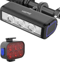 1500 Lumens Bike Lights for Night Riding,Runtime 10+ Hours,USB-C Rechargeable Bicycle Lights Front and Back,4+5 Light Modes,Easy to Install for Men Women Kids Road Cycling