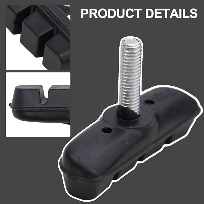 Bike Brake Pads Set, Cantilever Brake Pads For Road Bikes Mountain Bike With 55Mm Thread Post Blocks Cycling Shoes Replacement Blocks Lightweight, All Weather Compatible Black Rubber Construction