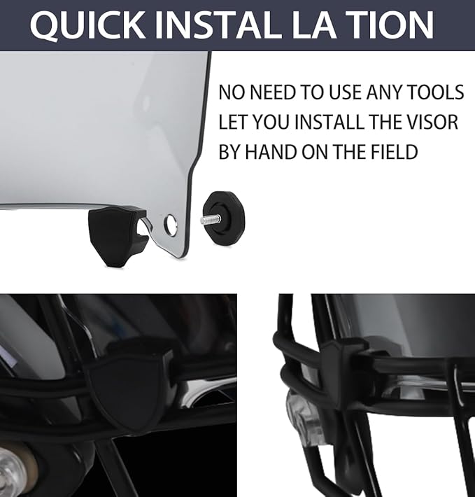 Football Visor Helmet Clear Visor, Scratch Resistant, UV Block, Anti-Fog, Anti-Cracking. Fits Youth and Adult Football Helmets.