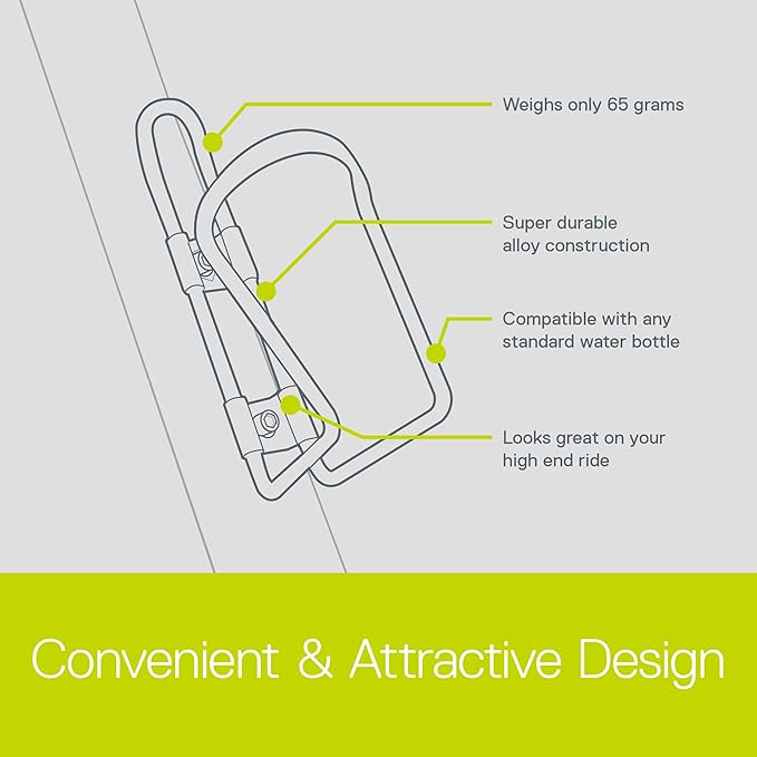 Lightweight Bike Water Bottle Holder by Delta Cycle - Bottle Cage Holder Mount - Compatible with Any Standard Water Bottle - Easy Installation Quickly Mounts to Any Bike