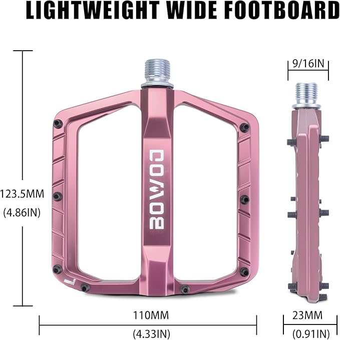 Bike Pedals 9/16" Lightweight Non-Slip Bicycle Platform Pedals - Fits Most Adult Bikes & Mountain Bikes &MTB, Road Bikes and Slip-Resistant Design